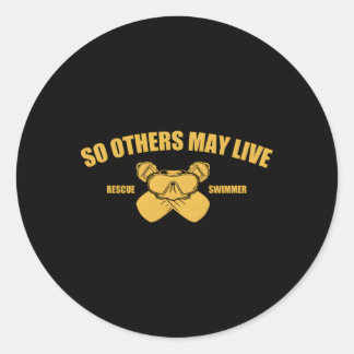 Rescue Swimmer Classic Round Sticker