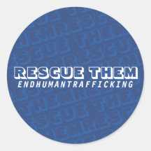 Rescue Them in Dark Blue Classic Round Sticker