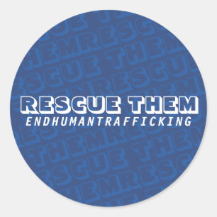 Rescue Them in Dark Blue Classic Round Sticker