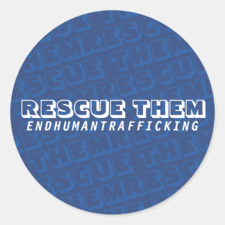 Rescue Them in Dark Blue Classic Round Sticker