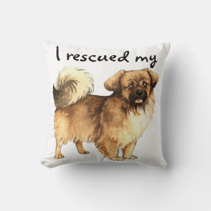Rescue Tibetan Spaniel Throw Pillow