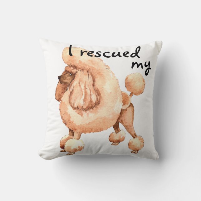 Rescue Toy Poodle Throw Pillow (Front)
