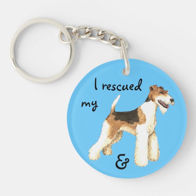 Rescue Wire Fox Terrier Keychain (Front)
