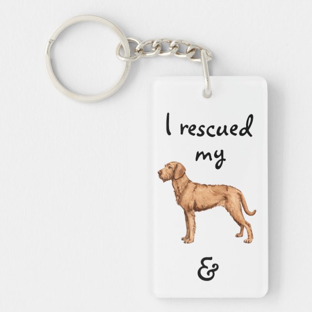 Rescue Wirehaired Vizsla Keychain (Front)