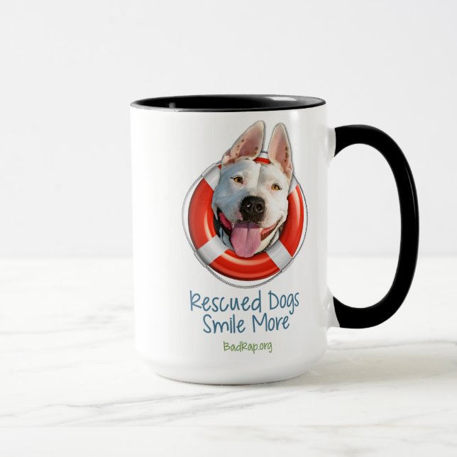 'Rescued Dogs Smile More' MUGS! Mug (Right)