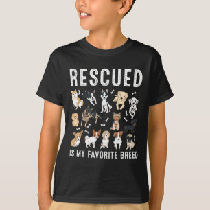 Rescued Is My Favorite Breed Cute Rescue Dogs T-Shirt