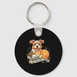 Rescued Is My Favorite Breed Dog Cat Pet Adoption  Keychain