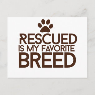 Rescued is my favourite breed postcard