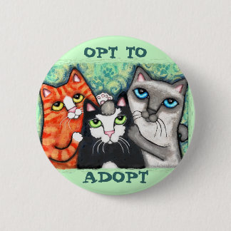 Rescued / Shelter Cat's 2 Inch Round Button