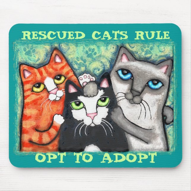 Rescued / Shelter Cat's Mouse Pad (Front)