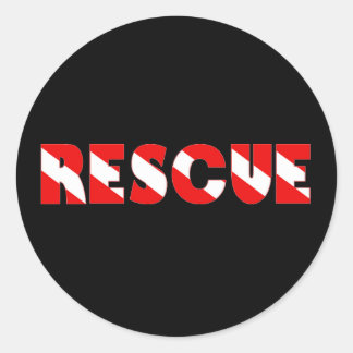 rescuediver copy classic round sticker
