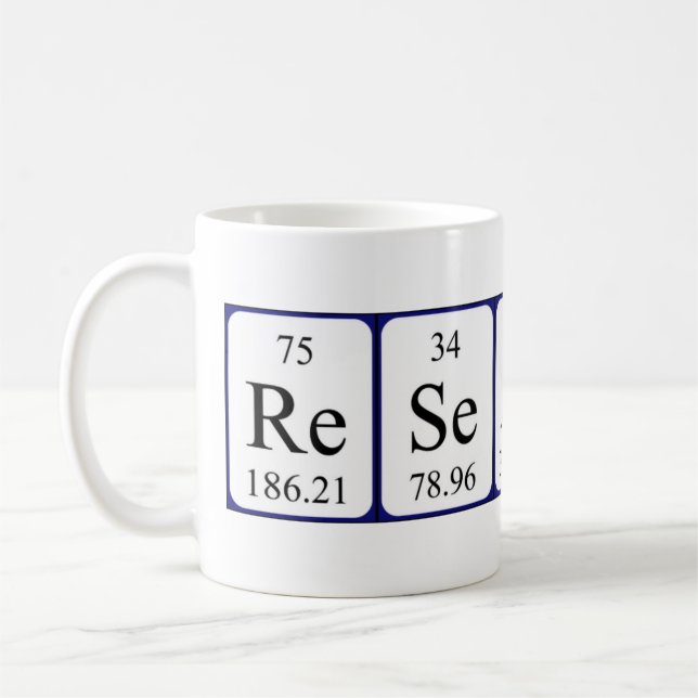 Research periodic table name mug (Left)