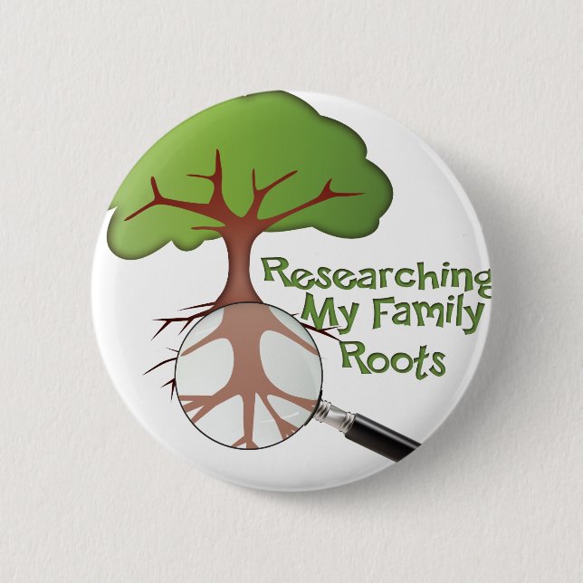 Researching my Family Roots 2 Inch Round Button (Front)