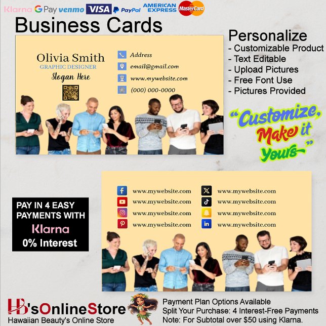 Réseaux sociaux QR Code Cartes de visite de 100 (Social Networking QR Code Business Cards 2 of 100.)