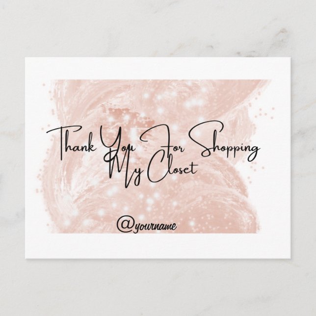 Reseller Thank You Customizable Notecard Postcard (Front)