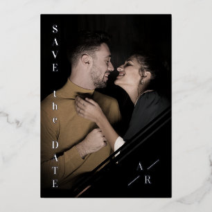 Reserva La Fecha B&W Sophisticated Photo Couple Mi