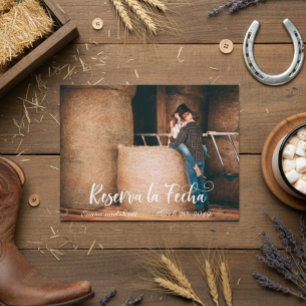 Reserva La Fecha Photo Save the Date Spanish Announcement Postcard