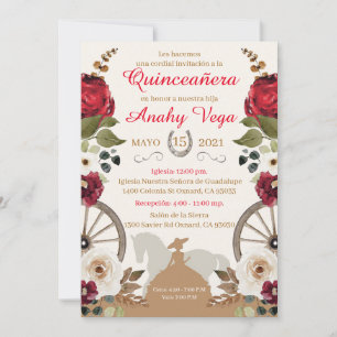 Reserva La Fecha Quinceanera Red Charra, Watercol Save The Date