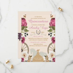 Reservation Quinceanera Pink Charra, Purple Save The Date