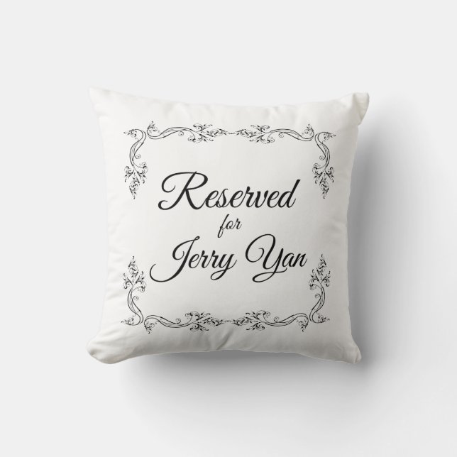 Reservations for Jerry Yan and his wife Throw Pillow (Front)