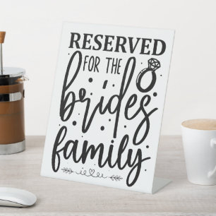 Réservé pour le panneau de table de famille de la
