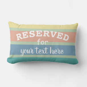 reserved add  your text to personalize stripes lumbar pillow