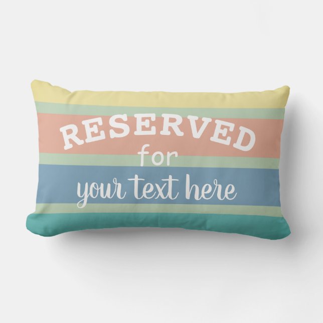 reserved add  your text to personalize stripes lumbar pillow (Front)
