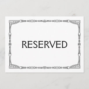 "Reserved" Art Deco Style Wedding Sign Invitation