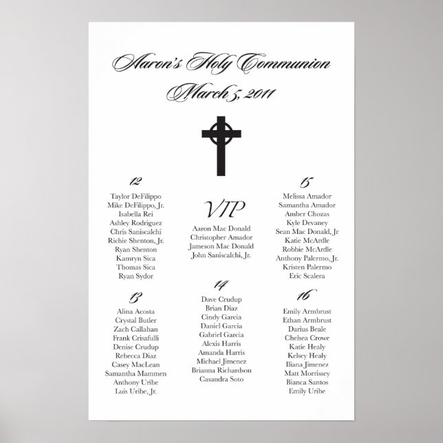 ***RESERVED*** for Aaron's Holy Communion Poster (Front)