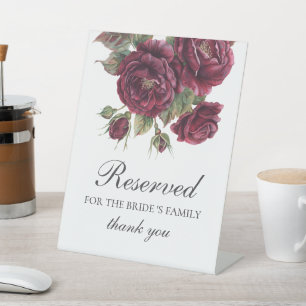  Reserved For Bride's Family Floral Table Sign