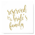 Reserved for Bride's Family Glitter 8x10 Sign