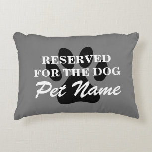 Reserved for dog grey paw print custom accent pillow