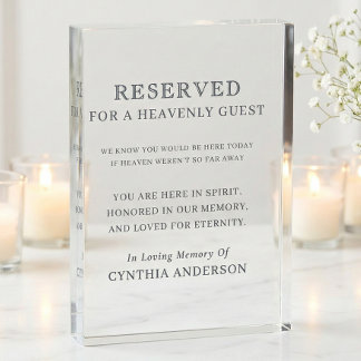 Reserved for Heavenly Guest Wedding Memorial Photo Block