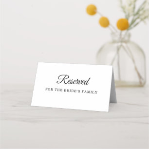 Reserved For The Bride's Family Sign,Wedding Chair Place Card