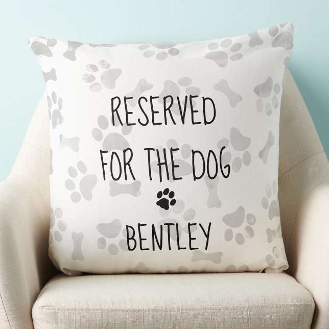 Reserved for the Dog - Paw Print - Dog Lover Throw Pillow (Creator Uploaded)