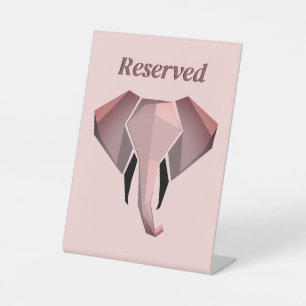 Reserved Geometrics Elephant Head  Pedestal Sign