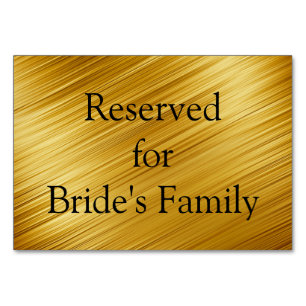 Reserved Graphic Gold Background Table Card