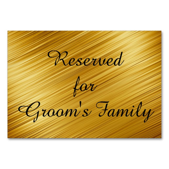 Reserved Graphic Gold Table Number (Front)