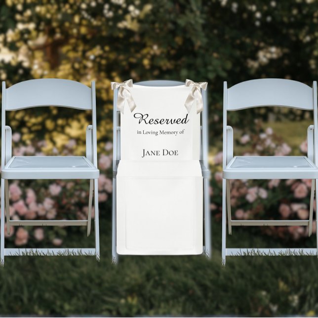 Reserved in Memorial - Wedding Seat Family Sign (Wedding Memorial Reserved Seat Fabric Sign)