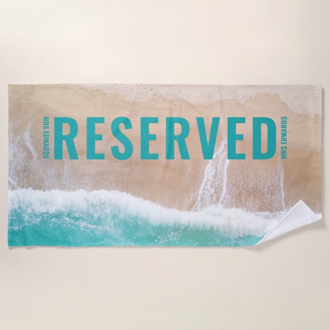 Reserved Mrs sea and sand gift summer holiday Beach Towel (Front)