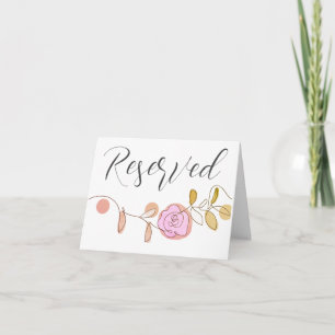 reserved note card tent sign
