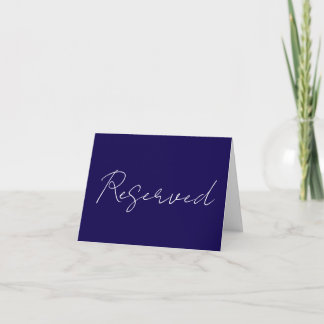 reserved note card tent sign modern rich blue