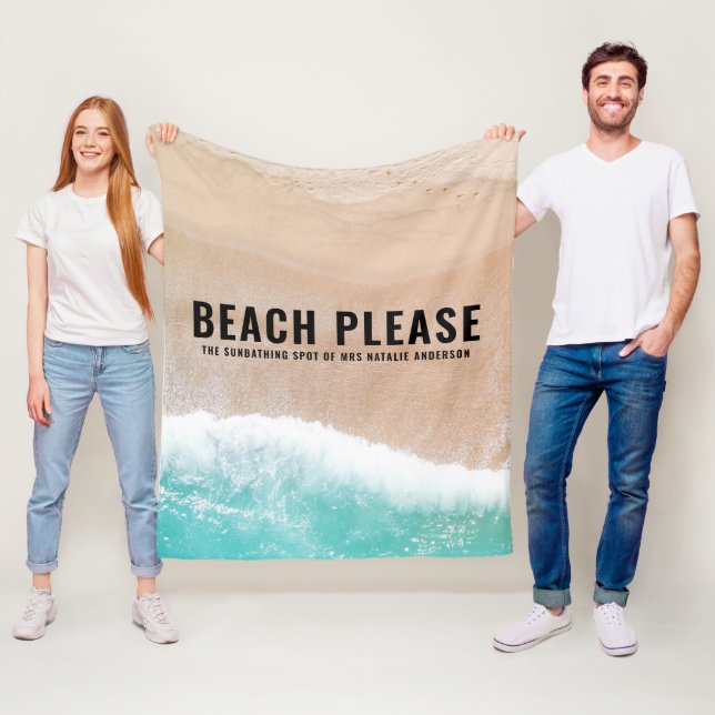 Reserved ocean beach gift summer funny typography  fleece blanket (In Situ)