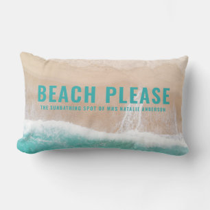 Reserved ocean beach gift summer funny typography lumbar pillow
