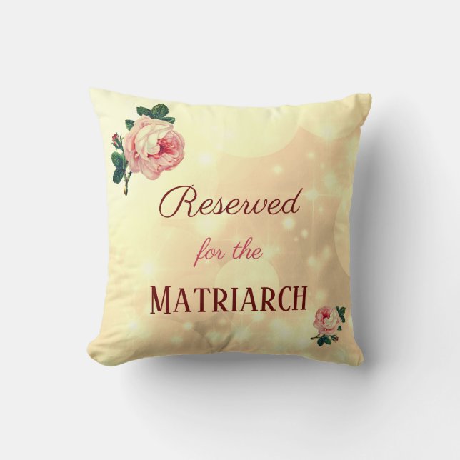 Reserved Roses Matriarch Mother Throw Pillow (Front)