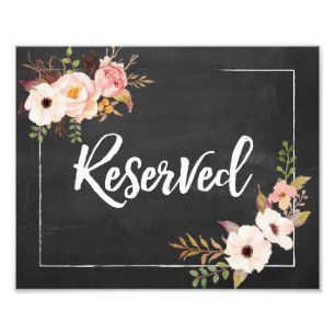 Reserved Rustic Floral Chalkboard Wedding Sign