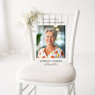 Reserved Seat - Memorial Wedding Photo  Acrylic Sign