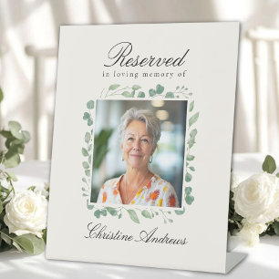 Reserved Seat - Photo Eucalyptus Memorial Wedding  Pedestal Sign