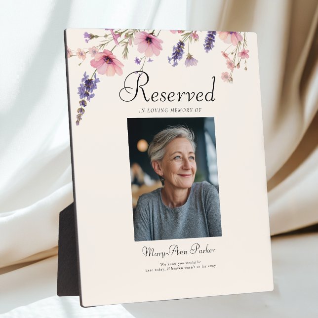 Reserved Seat - Photo Memorial Beige Wedding  Plaque (Reserved Seat - Photo Memorial Beige Wedding Plaque)