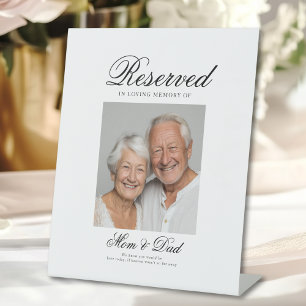 Reserved Seat - Photo Memorial Wedding Pedestal Sign